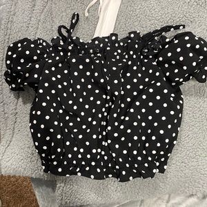 Black Polka Dot Croptop